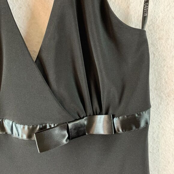 B Darlin Womens Halter Mini Dress Sz 7/8 Black Y2K Empire Bow Cocktail Hoco - Picture 5 of 13